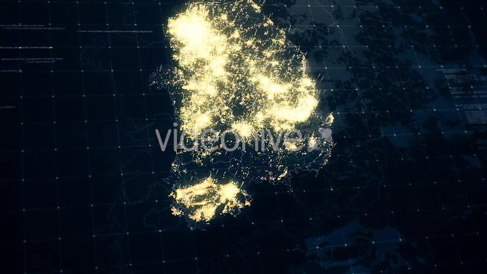 South Korea Map Night Lighting HD Videohive 19516676 Motion Graphics Image 4