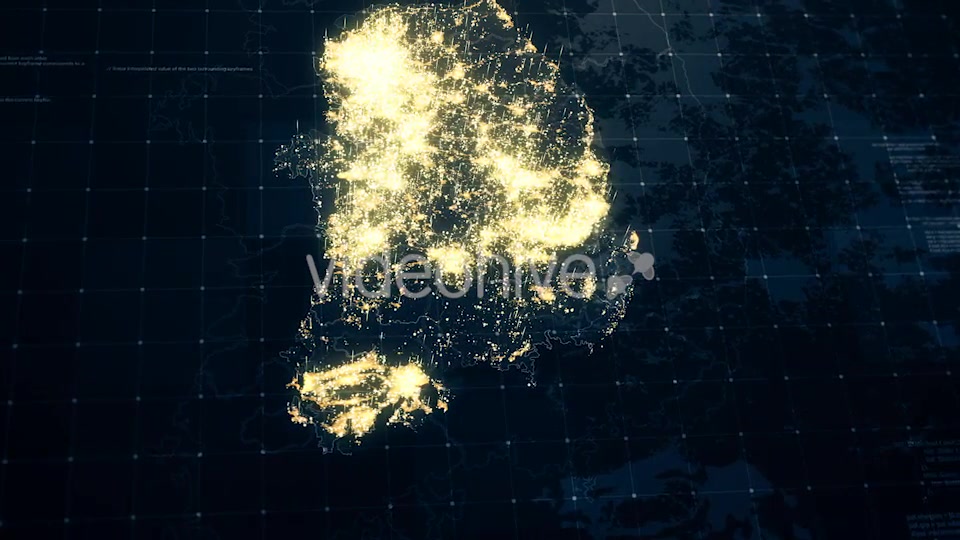 South Korea Map Night Lighting HD Videohive 19516676 Motion Graphics Image 5