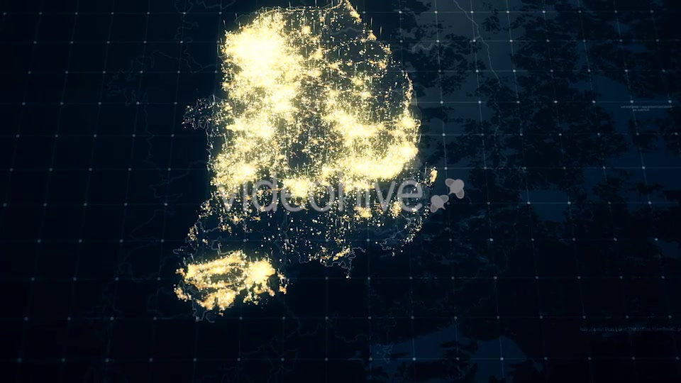 South Korea Map Night Lighting HD Videohive 19516676 Motion Graphics Image 6