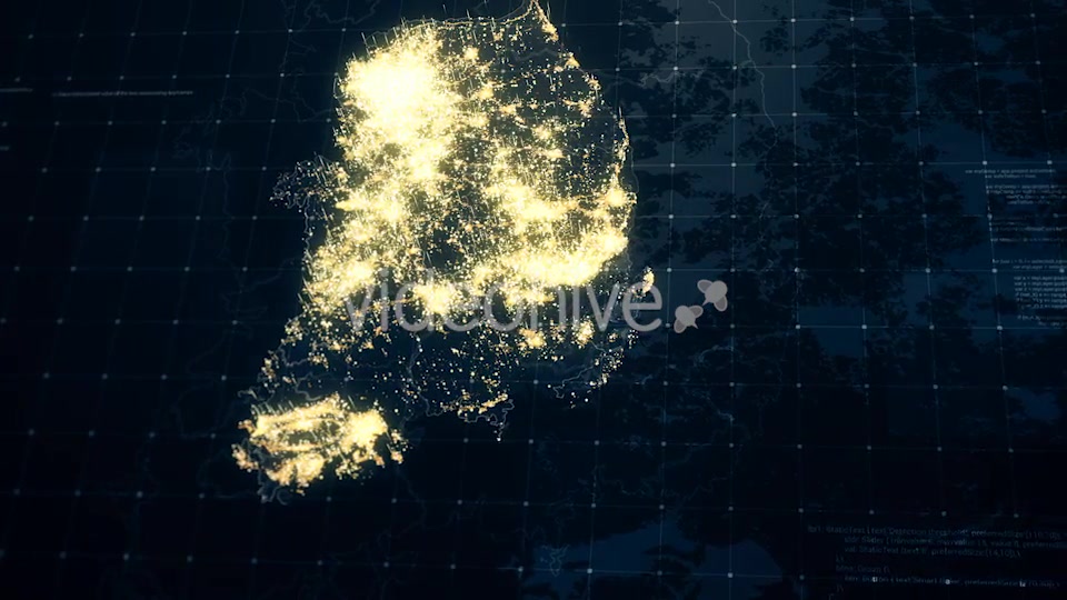 South Korea Map Night Lighting HD Videohive 19516676 Motion Graphics Image 7