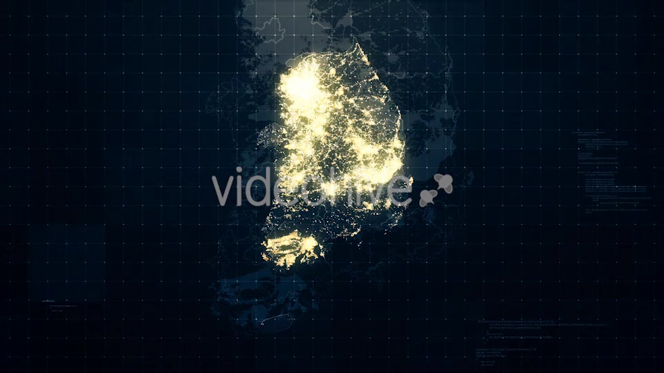 South Korea Map Night Lighting Rollback HD Videohive 19516602 Motion Graphics Image 9