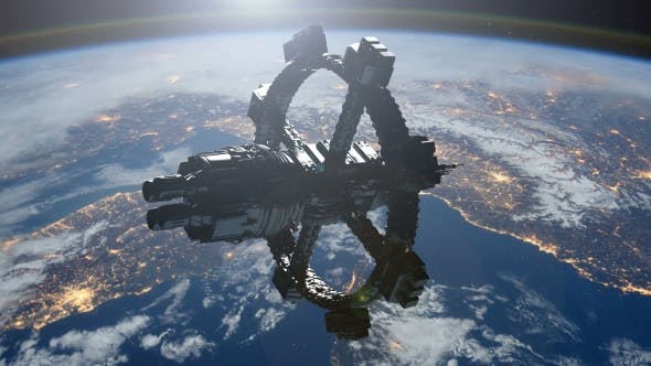 Space Station Orbiting Earth - Videohive Download 19290085