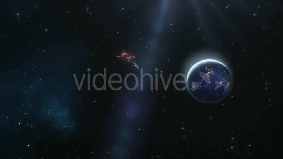 Spaceship Approaching and Leaving Earth Videohive 16361580 Motion Graphics Image 5