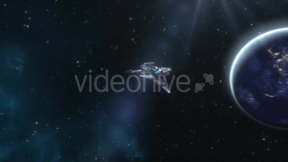 Spaceship Approaching and Leaving Earth Videohive 16361580 Motion Graphics Image 8