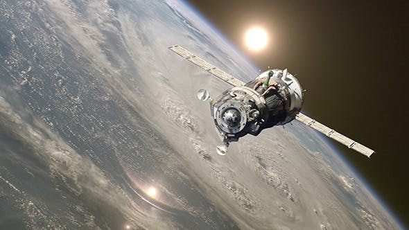 Spaceship At The Earth Orbit - Download 12999163 Videohive