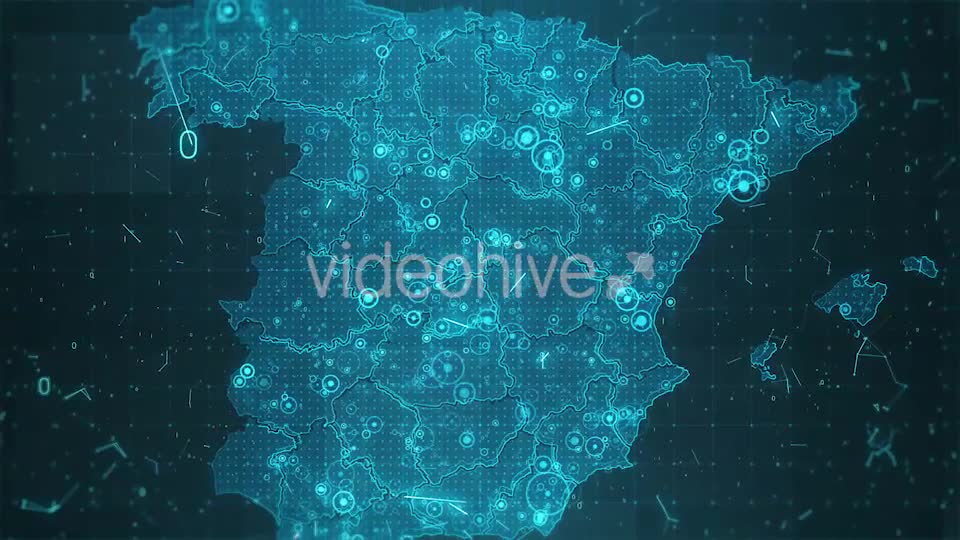 Spain Map Background Cities Connections HD Videohive 20483274 Motion Graphics Image 1