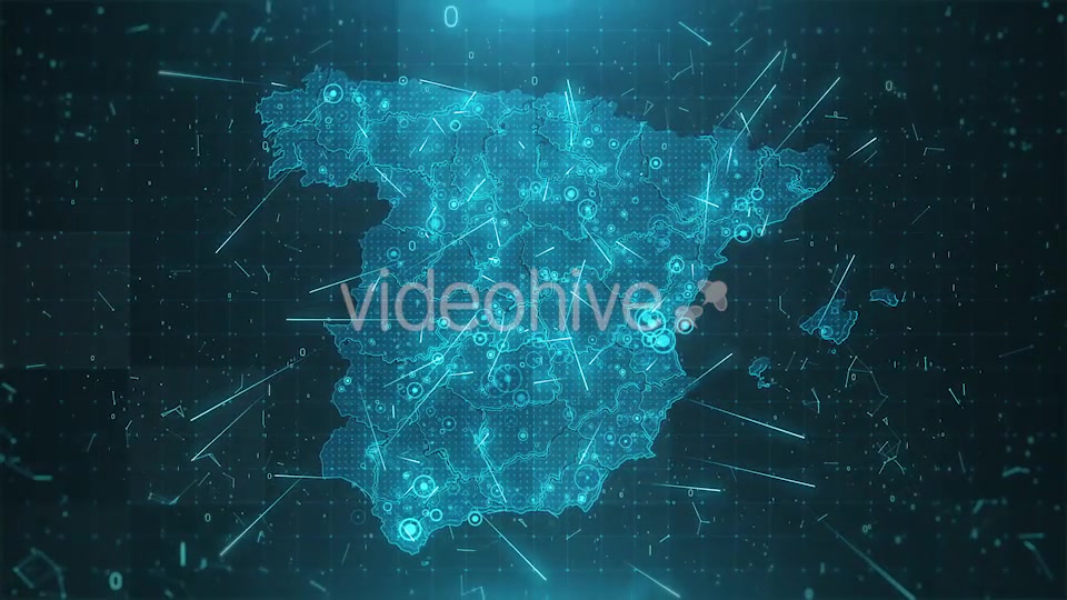 Spain Map Background Cities Connections HD Videohive 20483274 Motion Graphics Image 3