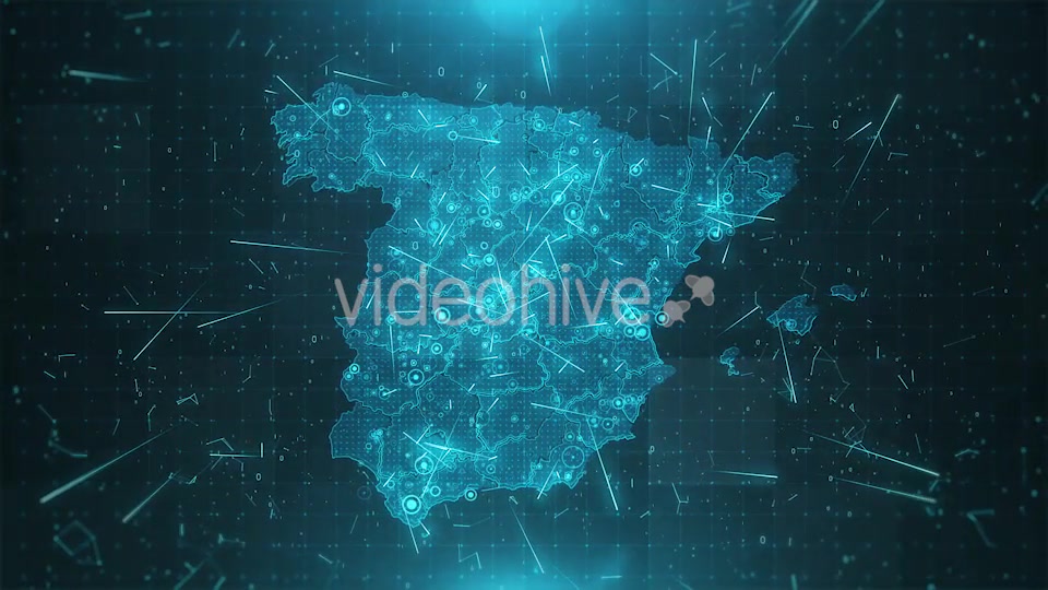 Spain Map Background Cities Connections HD Videohive 20483274 Motion Graphics Image 4