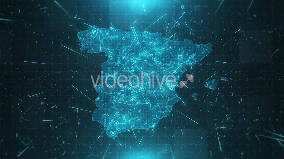 Spain Map Background Cities Connections HD Videohive 20483274 Motion Graphics Image 5