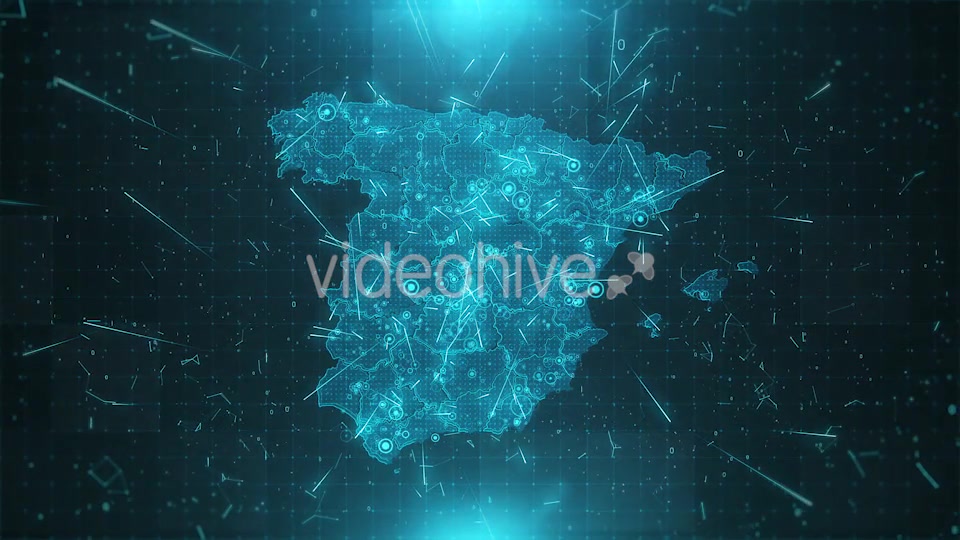 Spain Map Background Cities Connections HD Videohive 20483274 Motion Graphics Image 6