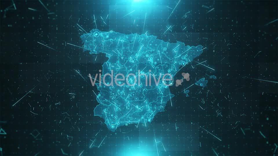 Spain Map Background Cities Connections HD Videohive 20483274 Motion Graphics Image 8