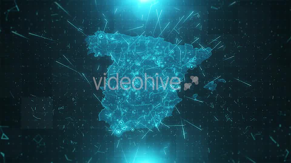 Spain Map Background Cities Connections HD Videohive 20483274 Motion Graphics Image 9