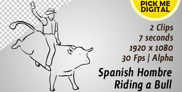 Spanish Hombre Riding a Bull - 20755960 Videohive Download