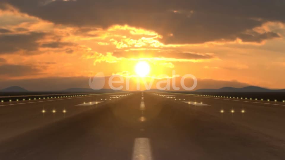 Spectacular Airplane Landing Against Sunset Videohive 23216380 Motion Graphics Image 1