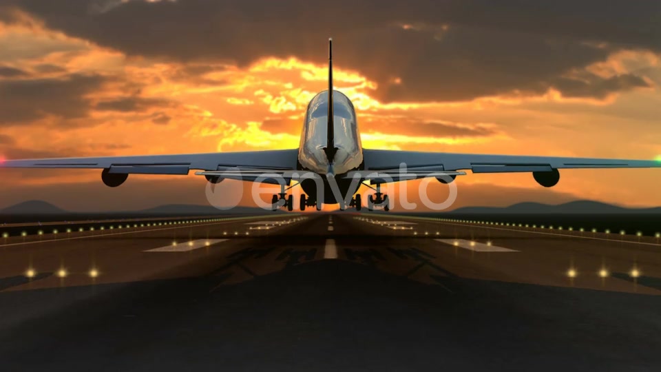 Spectacular Airplane Landing Against Sunset Videohive 23216380 Motion Graphics Image 3
