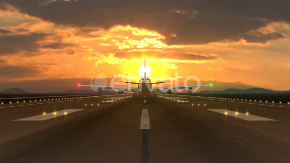 Spectacular Airplane Landing Against Sunset Videohive 23216380 Motion Graphics Image 7