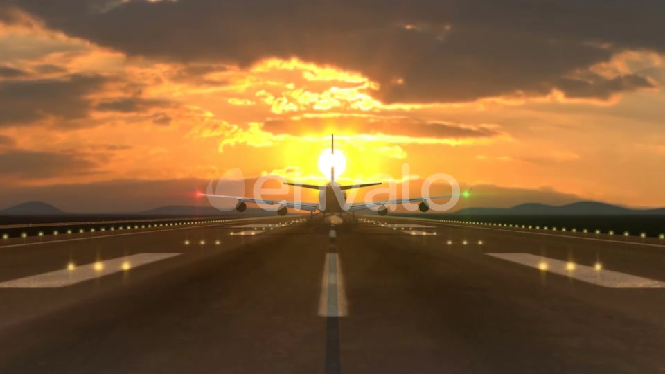 Spectacular Airplane Landing Against Sunset Videohive 23216380 Motion Graphics Image 8