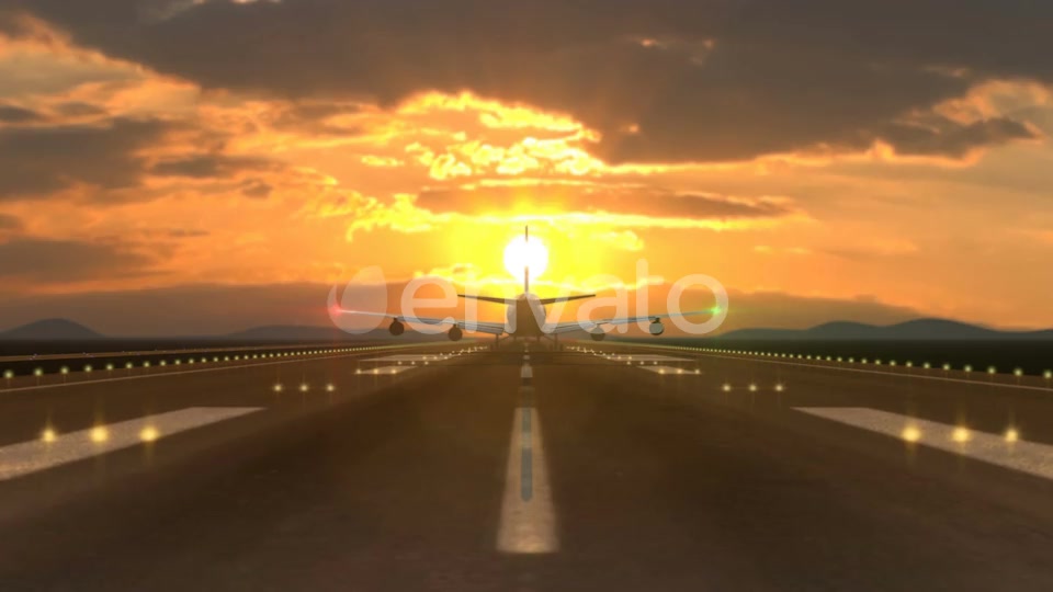 Spectacular Airplane Landing Against Sunset Videohive 23216380 Motion Graphics Image 9