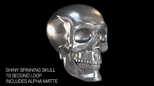 Spinning Chrome Skull - Download 14828403 Videohive