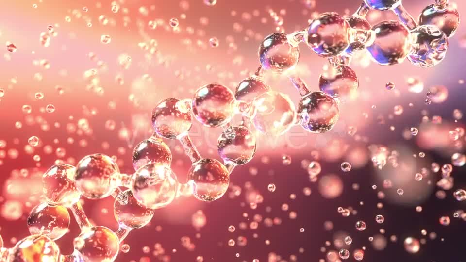 Spinning Diagonal DNA Molecule and Transparent Droplets Videohive 20502449 Motion Graphics Image 1