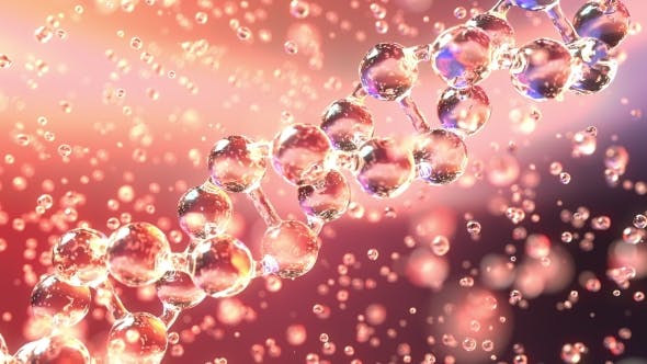 Spinning Diagonal DNA Molecule and Transparent Droplets - Download 20502449 Videohive