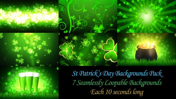 St Patricks Day Backgrounds Pack - Videohive Download 10624534