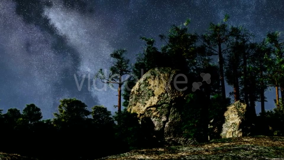 Stars and Silhouetted Pine Trees Videohive 19182605 Motion Graphics Image 4