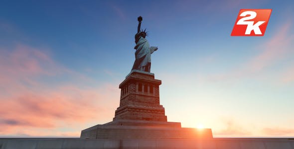 Statue of Liberty and Time lapse Sky - Videohive Download 19832080