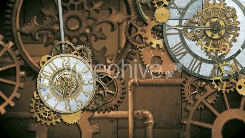 Steampunk Clock Gears Videohive 21128571 Motion Graphics Image 1