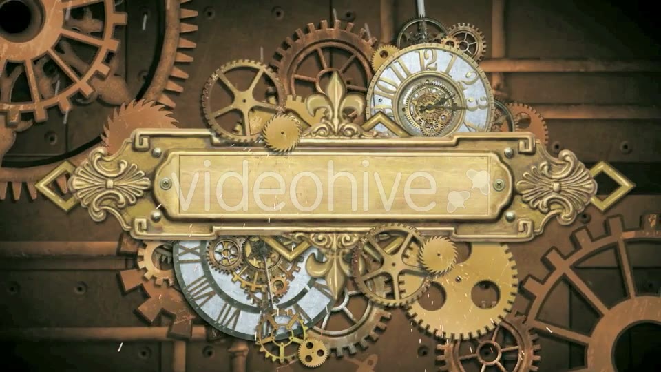 Steampunk Clock Gears Videohive 21128571 Motion Graphics Image 3