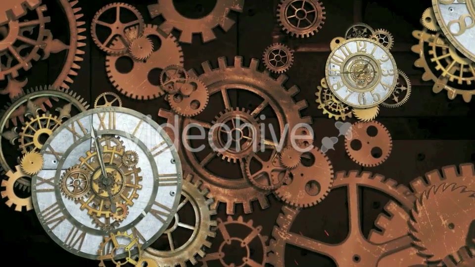 Steampunk Clock Gears Videohive 21128571 Motion Graphics Image 5