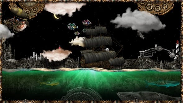 Steampunk The Golden Sea - Download 25299923 Videohive