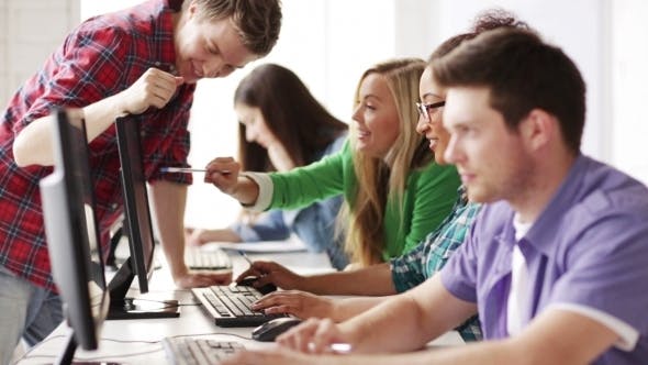 Students Making Computer Test At Informatics  - Download 11465487 Videohive