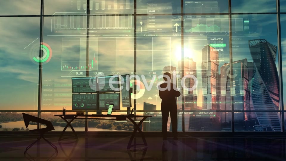 Successful Trader And Infographics In Augmented Reality HD Videohive 23628951 Motion Graphics Image 3
