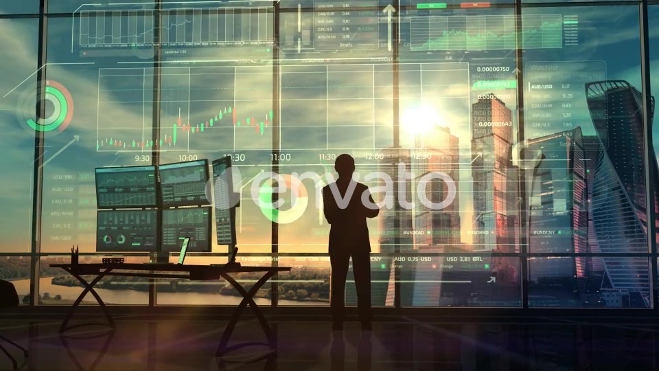 Successful Trader And Infographics In Augmented Reality HD Videohive 23628951 Motion Graphics Image 5