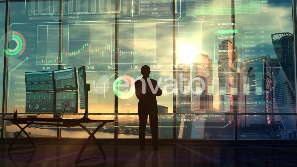 Successful Trader And Infographics In Augmented Reality HD Videohive 23628951 Motion Graphics Image 7