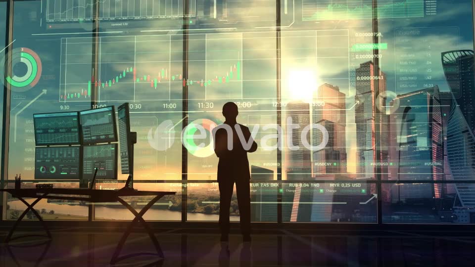 Successful Trader And Infographics In Augmented Reality HD Videohive 23628951 Motion Graphics Image 8