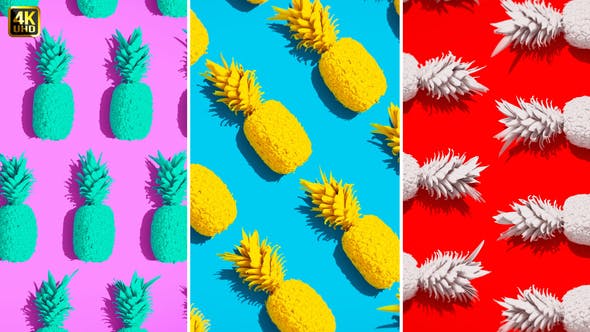 Summer Backgrounds | Pineapple Flat Lay - Download 21977785 Videohive