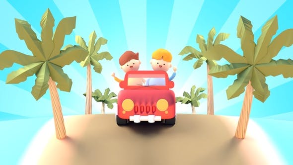 Summer Road Trip (Cartoon Characters) - Videohive 22225504 Download