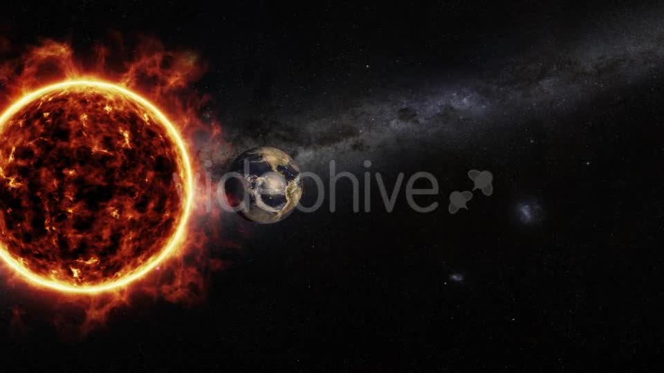 Sun and Earth Animation with Starfield Videohive 9823065 Motion Graphics Image 1