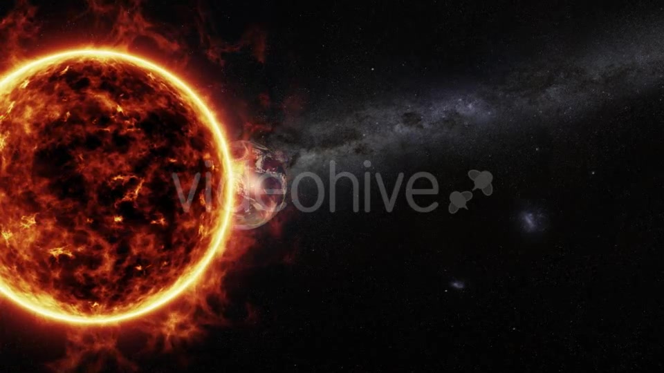 Sun and Earth Animation with Starfield Videohive 9823065 Motion Graphics Image 3