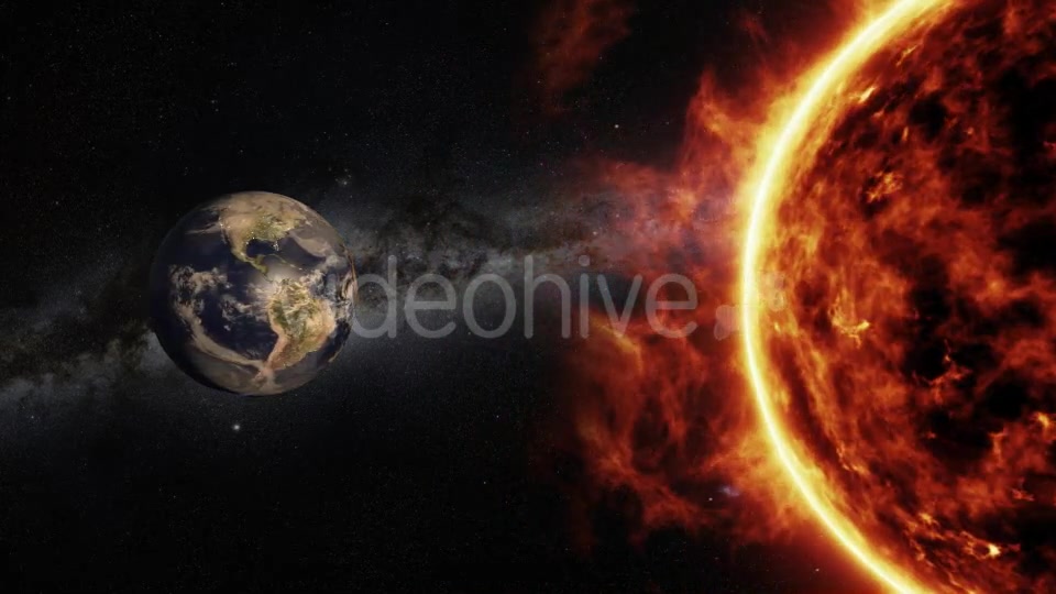 Sun and Earth Animation with Starfield Videohive 9823065 Motion Graphics Image 9