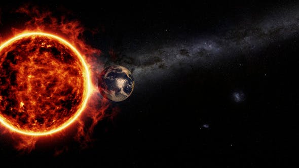 Sun and Earth Animation with Starfield - 9823065 Videohive Download