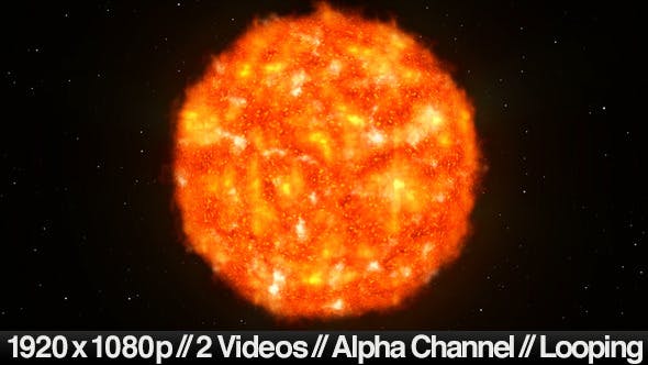 Sun in Space with Stars in the Background Loop - Download Videohive 5565160