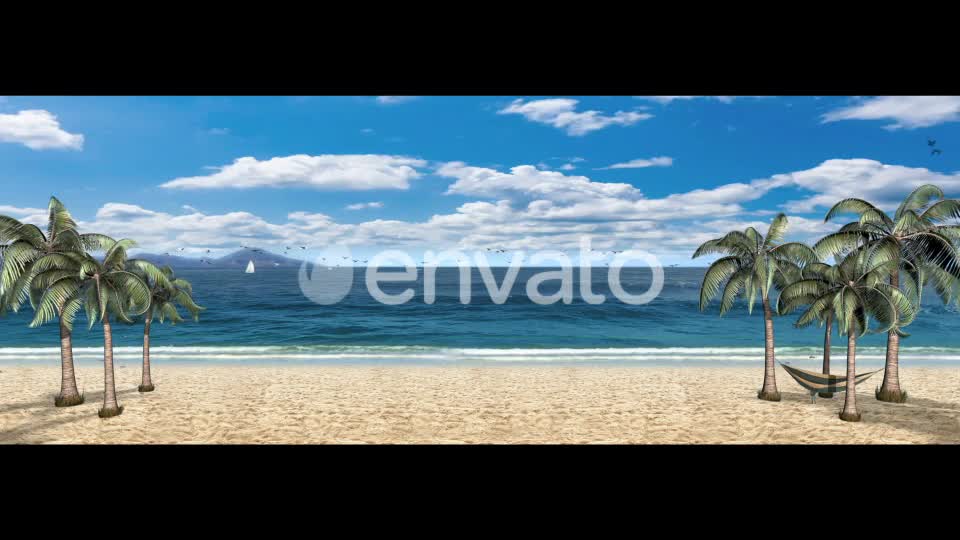 Sunny Day Palm Trees On The Beach Videohive 21608393 Motion Graphics Image 1