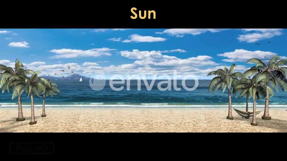 Sunny Day Palm Trees On The Beach Videohive 21608393 Motion Graphics Image 2