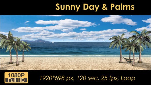 Sunny Day Palm Trees On The Beach - Download Videohive 21608393