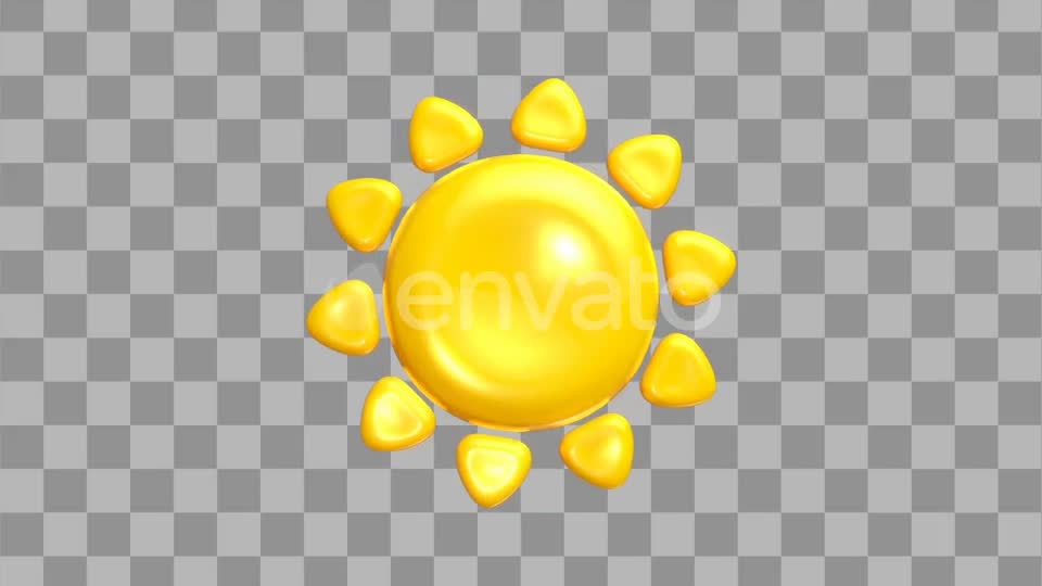 Sunny Summer 3D Emoji Icon on Alpha Videohive 23450385 Motion Graphics Image 1