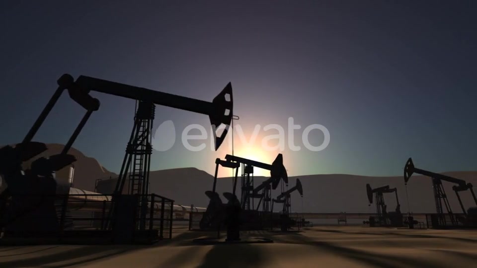 Sunrise Over Oil Field with Pumpjacks and Pipeline Videohive 21773620 Motion Graphics Image 4