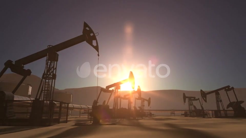 Sunrise Over Oil Field with Pumpjacks and Pipeline Videohive 21773620 Motion Graphics Image 5